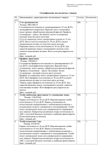 Спецификация поставляемых товаров Стол руководителя №