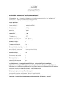 Паспорт музыкального зала