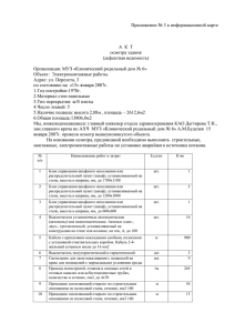 Приложение № 3 к информационной карте  А  К  Т