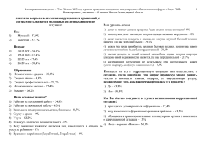 Результаты анкетирования по вопросам выявления