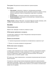 Тема урока: Цели урока: Обучающие: животного происхождения; научить различать волокна по своему составу;