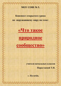 Урок по теме «Что такое природное сообщество