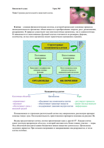 Биология 6 класс Урок №5 Тема Строение растительной и