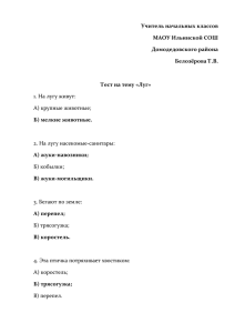 Учитель начальных классов МАОУ Ильинской СОШ Домодедовского района Белозёрова Т.В.