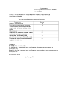 анкета по зно молочной железы