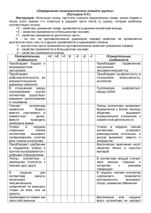 Методика «Определение психологического климата группы