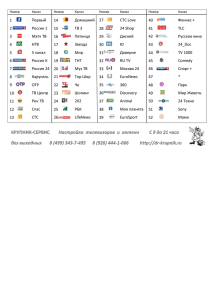 Список каналов - Подключение, настройка телевизоров и антенн