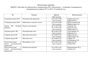 Расписание кружков в ДОУ 2015