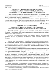 Н.В. Москвитина МЕТОДОЛОГИЯ И ПРОБЛЕМЫ ПОСТРОЕНИЯ ФУНКЦИОНАЛЬНО-СТОИМОСТНОЙ ДИАГРАММЫ