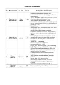 Техническая спецификация  № Наименование