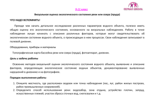 визуальная оценка экологического состояния реки или озера