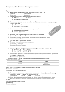 Контрольная работа №1 по теме «Основы учения о клетке