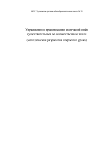 Упражнения в правописании окончаний имён существительных во множественном числе