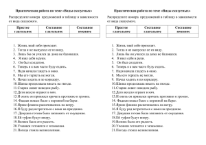 Практическая работа по теме «Виды сказуемых