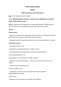 Правописание мягкого знака после шипящих на конце имён существительных. Цель