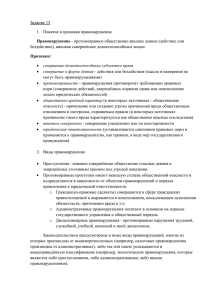 Задание 15 1.  Понятие и признаки правонарушения деликтоспособным лицом.