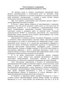 Ответственность за нарушение правил пожарной безопасности