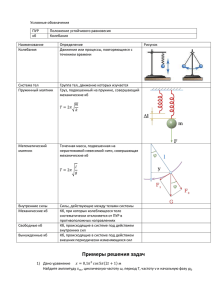 Условные обозначения ПУР Положение устойчивого равновесия кб