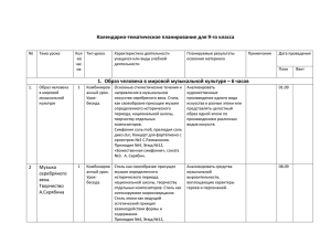 Образ человека в мировой музыкальной культуре – 6 часов