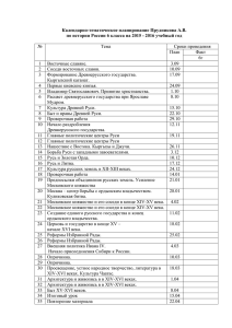 Календарно-тематическое планирование Прудникова А.В. по