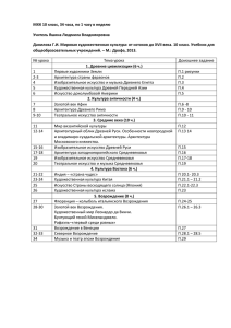 МХК 10 класс, 34 часа, по 1 часу в неделю