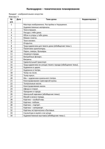Календарно – тематическое планирование