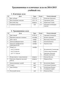 Традиционные и ключевые дела на 2014-15