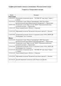 График репетиций и показа в номинации «Музыкальный театр