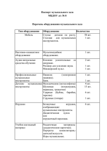 Паспорт музыкального зала