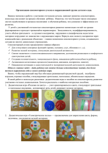 Организация сенсомоторного уголка в коррекционной группе