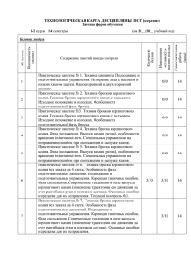 Технологическая карта бакалавриат ППС заочная