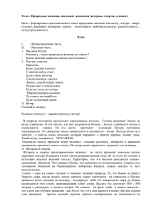 Тема : Природные явления, погодные  аномалии (штормы, смерчи, суховеи).