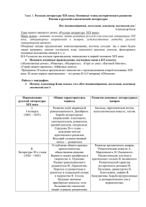 Урок 1. Русская литература XIX века. Основные этапы