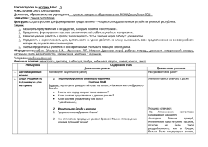 Конспект урока по истории Класс Ф.И.О. Должность, образовательное учреждение