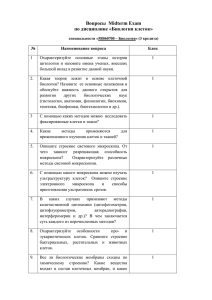 Вопросы Midterm Exam по дисциплине «Биология клеток