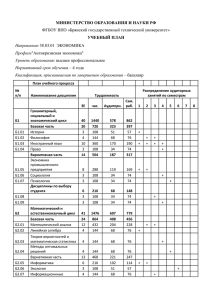 УЧЕБНЫЙ ПЛАН Направление 38.03.01 ЭКОНОМИКА Профиль