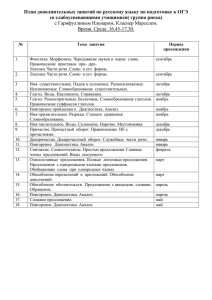 План подготовки к ОГЭ по русскому языку