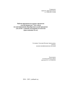 Индивидуальная рабочая программа ГУО 7 класс