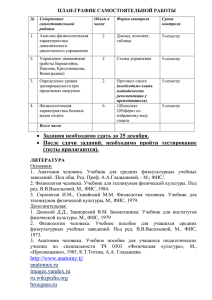 план-график индивидуальной работы по анатомии