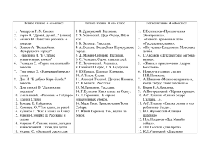 Летнее чтение 4 «а» класс Андерсен Г.