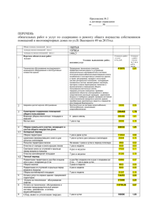 ПЕРЕЧЕНЬ обязательных работ и услуг по содержанию и ремонту