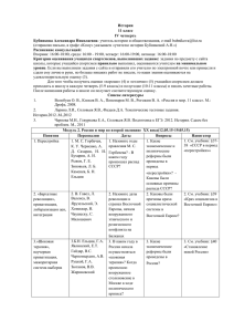 История 11 класс IV четверть Бубникова Александра Николаевна