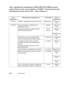 План мероприятий, посвящённых ДНЮ КОНСТИТУЦИИ
