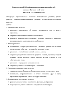 План-конспект НОД по формированию представлений о себе