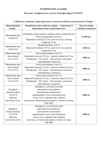 ТЕХНИЧЕСКОЕ ЗАДАНИЕ Поставка  шлифовальных дисков и бор фрез фирмы WURTH