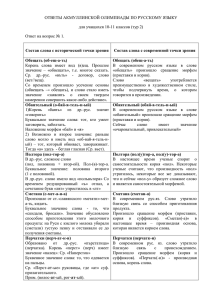 ОТВЕТЫ АКМУЛЛИНСКОЙ ОЛИМПИАДЫ ПО РУССКОМУ