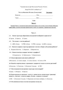 “Средняя школа при Посольстве России в Египте, ” Фамилия _________________________ Имя______________________