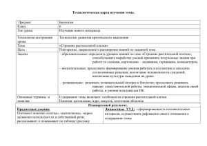 Технологическая карта изучения темы.