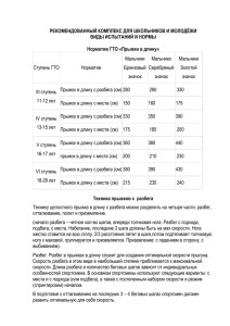 РЕКОМЕНДОВАННЫЙ КОМПЛЕКС ДЛЯ ШКОЛЬНИКОВ И МОЛОДЁЖИ ВИДЫ ИСПЫТАНИЙ И НОРМЫ