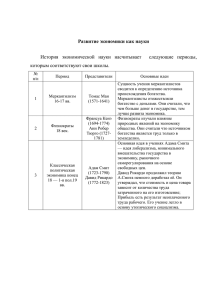 Развитие экономики как науки